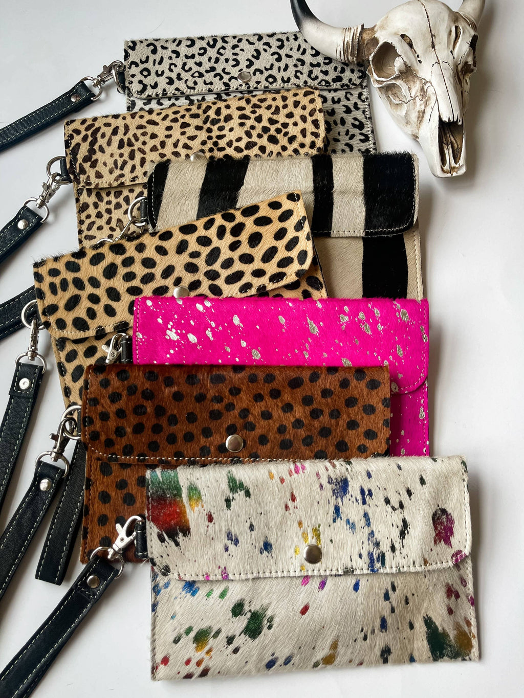 Cowhide Wristlet Wallet Western Genuine HairOn Cowhide Bag