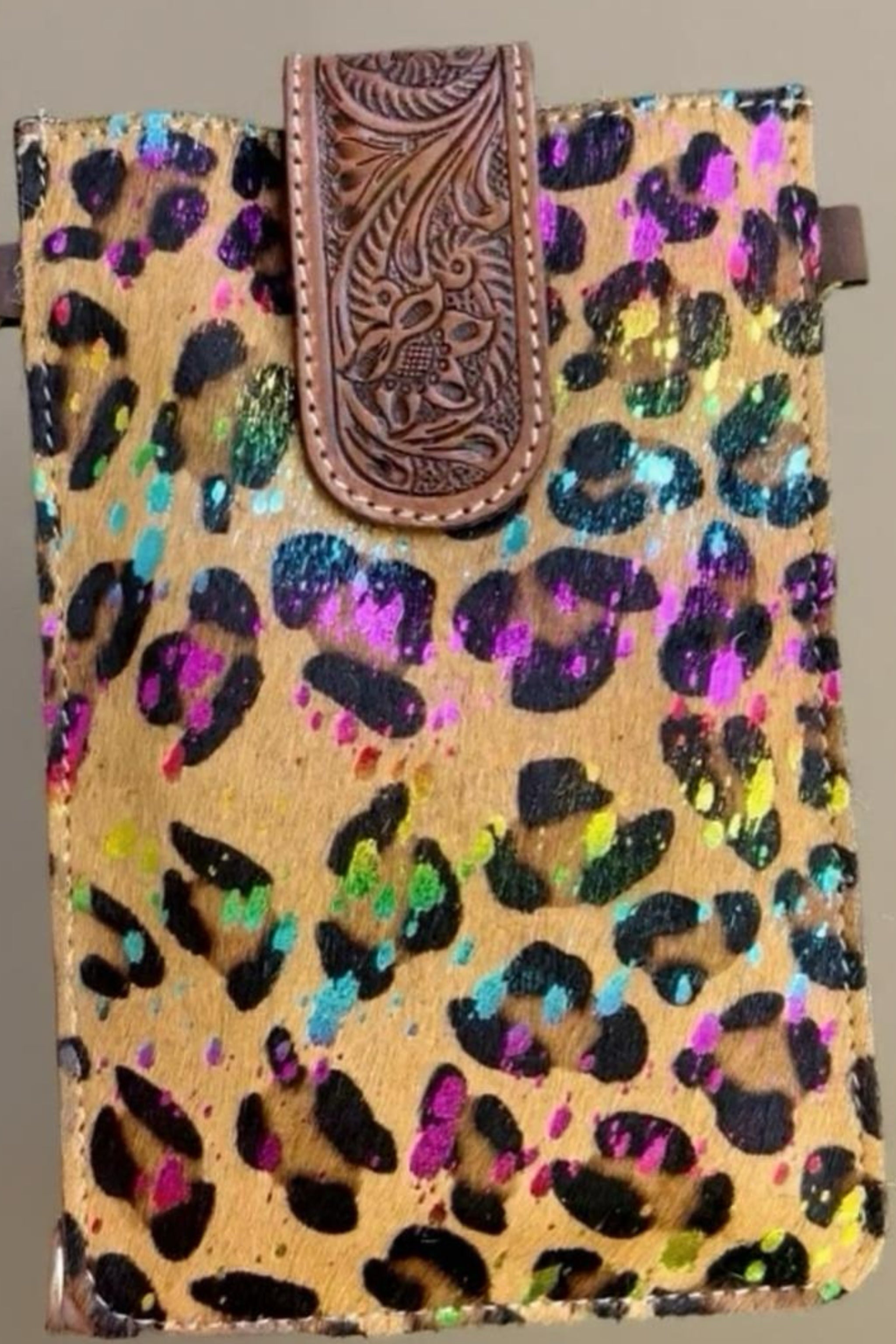 HAYDEE PHONE CROSSBODY mobile Western Tooled Leather Cowhide