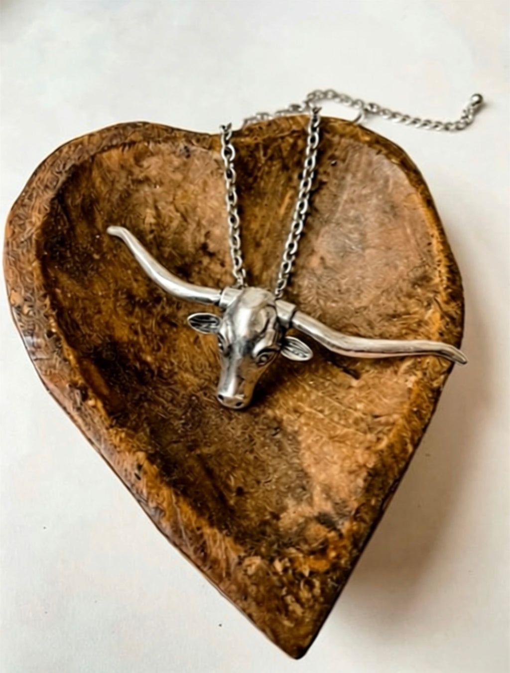 Large Longhorn Pendant Steer Western Necklace