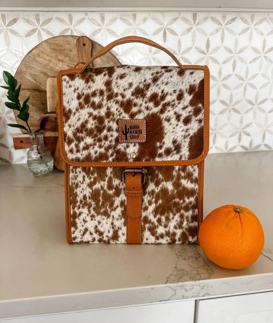 COWHIDE LUNCH BAG - Genuine Hair On cowhide | Leather 