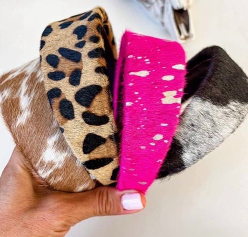 COWHIDE HEADBAND - genuine cowhide leather