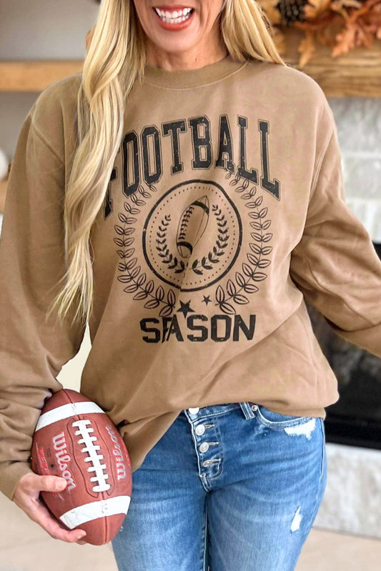 Khaki Rugby FOOTBALL SEASON Graphic Game Day Sweatshirt