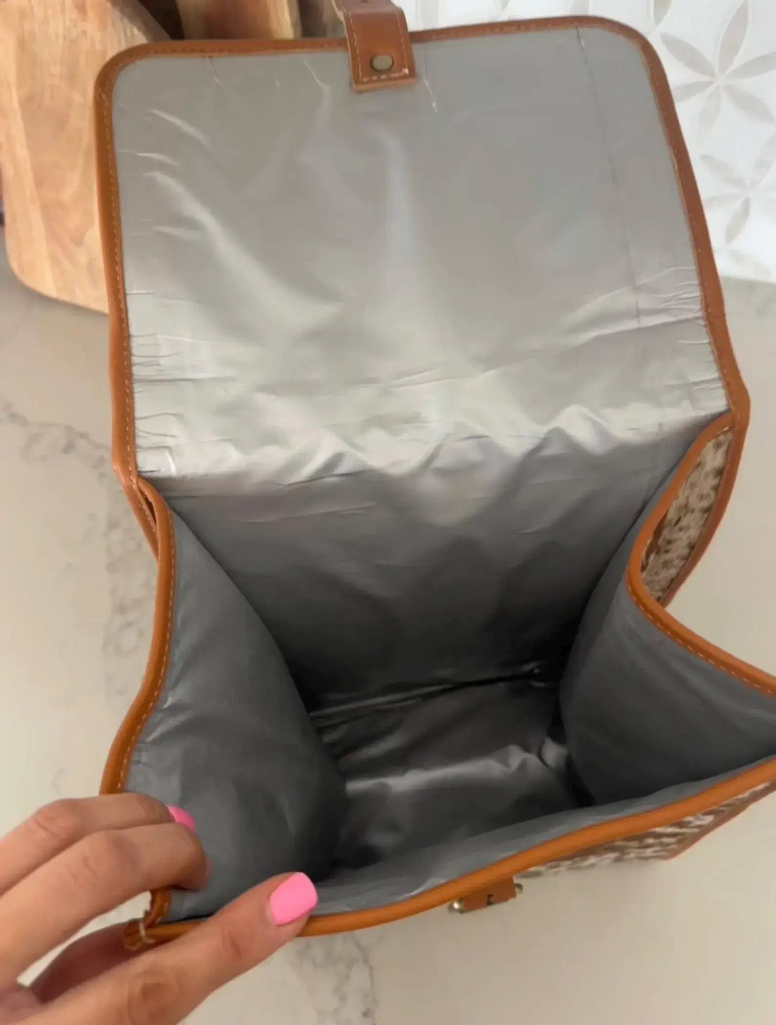 COWHIDE LUNCH BAG - Genuine Hair On cowhide | Leather 