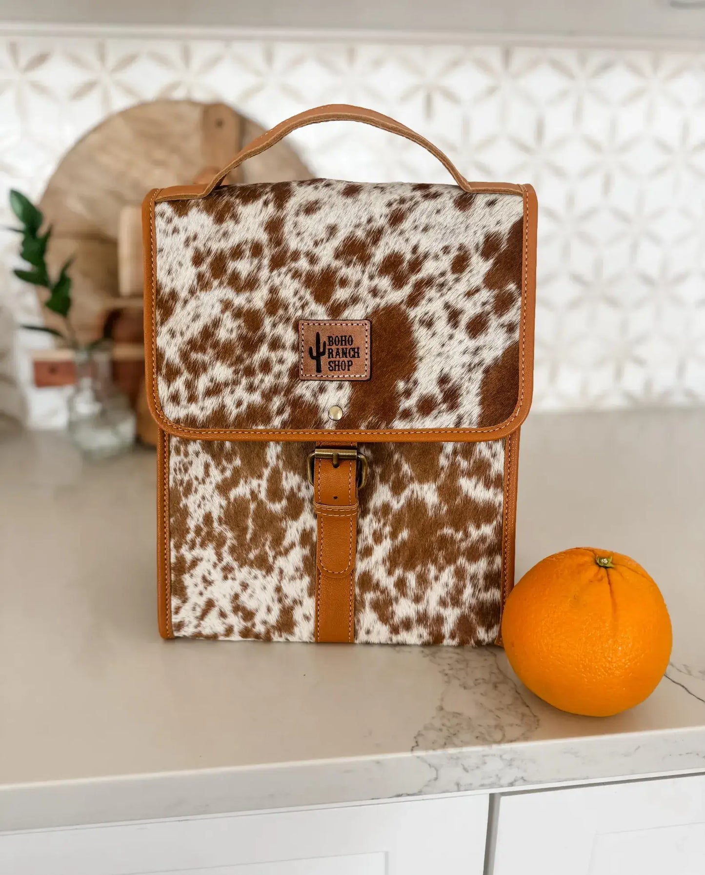 COWHIDE LUNCH BAG - Genuine Hair On cowhide | Leather 