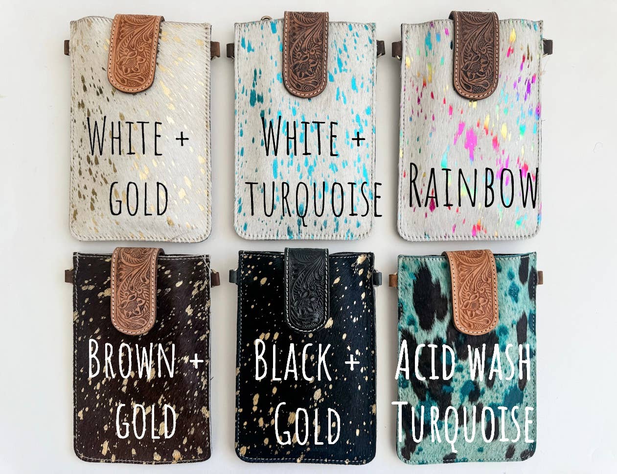 HAYDEE PHONE CROSSBODY mobile Western Tooled Leather Cowhide