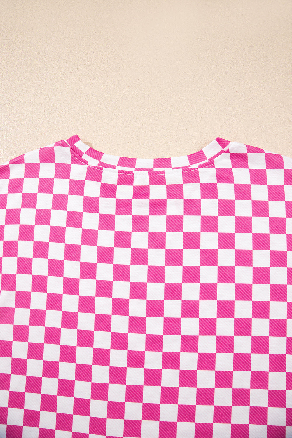 Pink Checkerboard T Shirt and High Waist Skorts 2 Piece Outfit