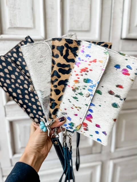 Cowhide Wristlet Wallet Western Genuine HairOn Cowhide Bag