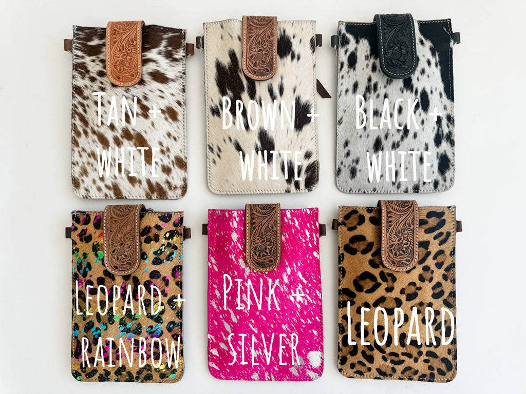HAYDEE PHONE CROSSBODY mobile Western Tooled Leather Cowhide