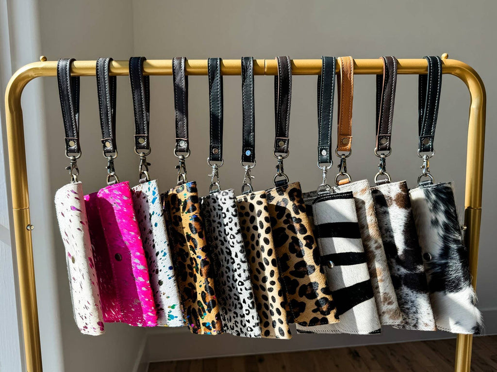 Cowhide Wristlet Wallet Western Genuine HairOn Cowhide Bag