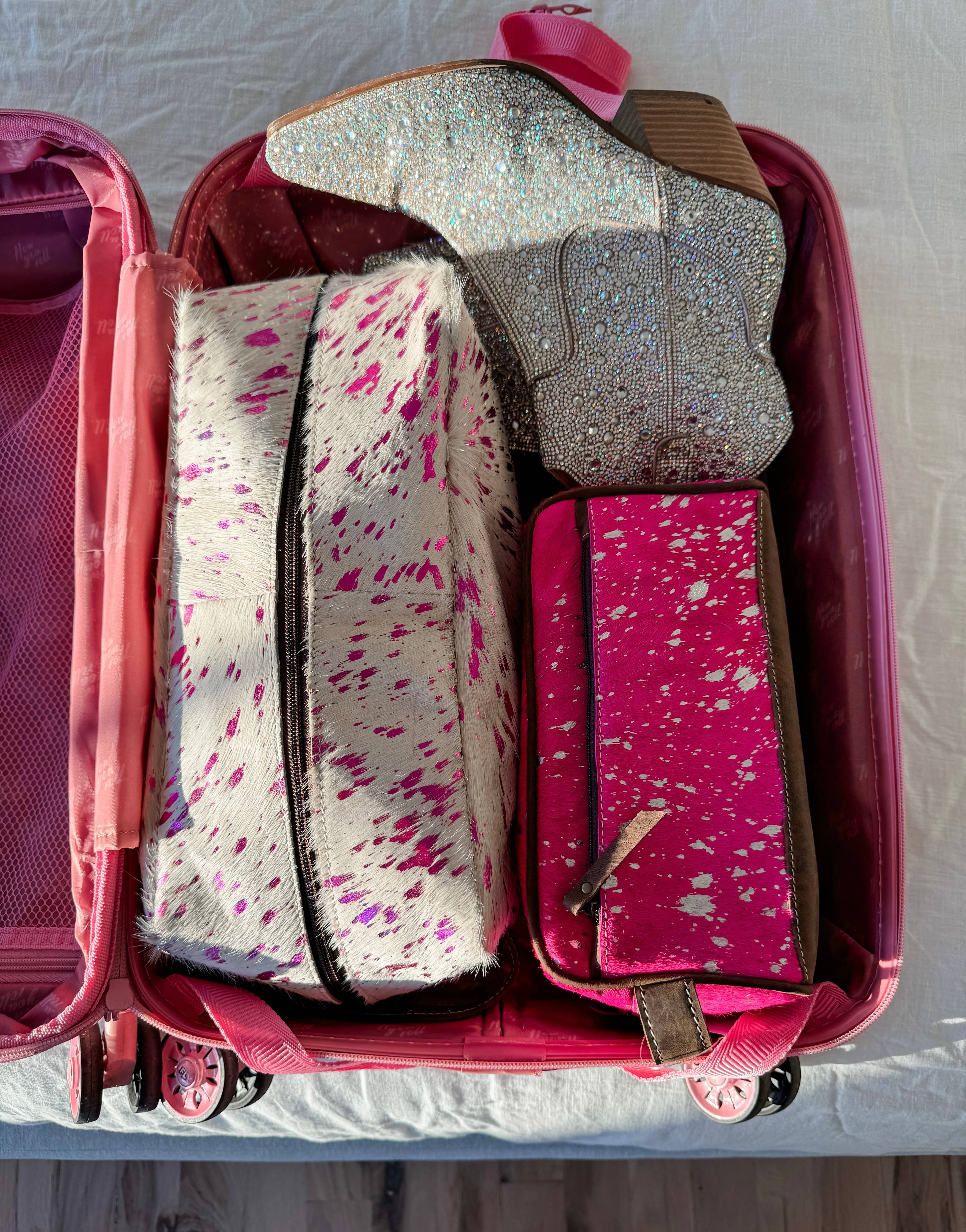 Cowhide | Western Toiletry Makeup Shaving Travel Bag