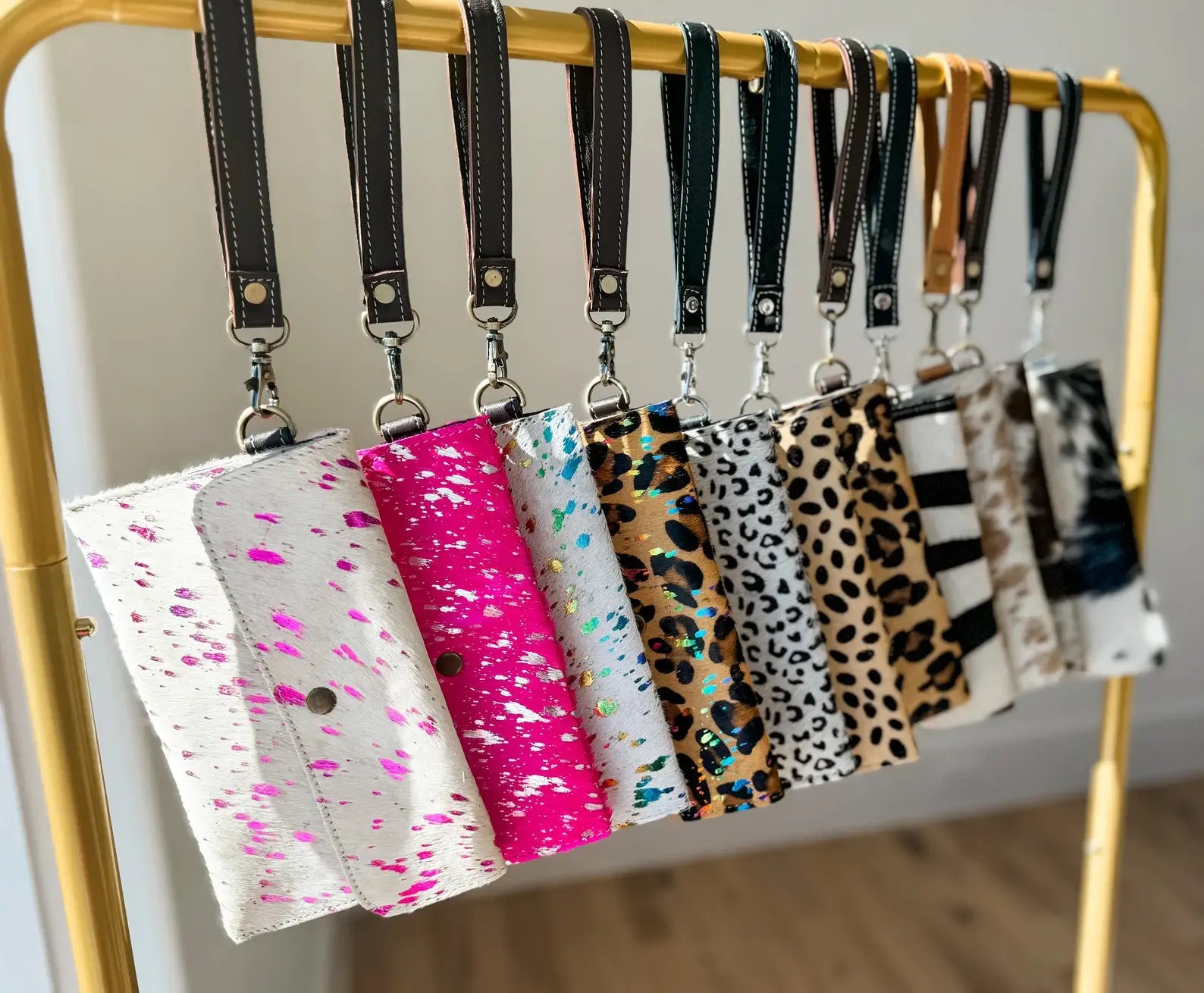 Cowhide Wristlet Wallet Western Genuine HairOn Cowhide Bag