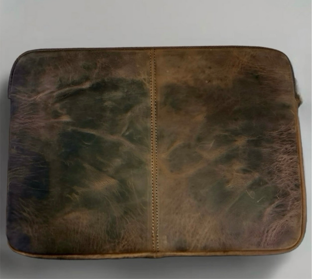 Cowhide Leather Laptop Computer Sleeve Pouch