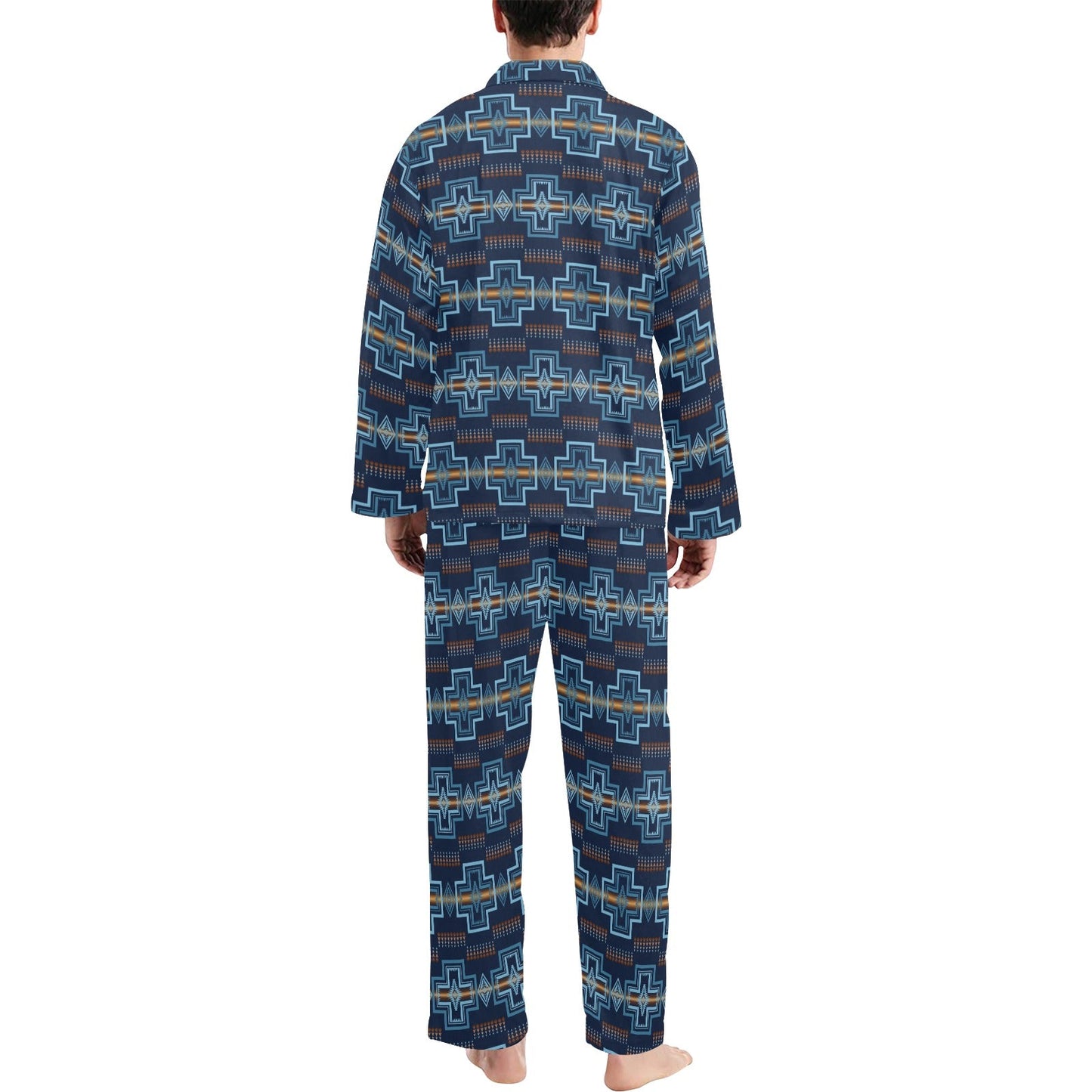 Navy Aztec Men's Western Pajamas