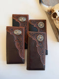 Genuine Tooled Leather Bi-Fold Wallet | Longhorn Star