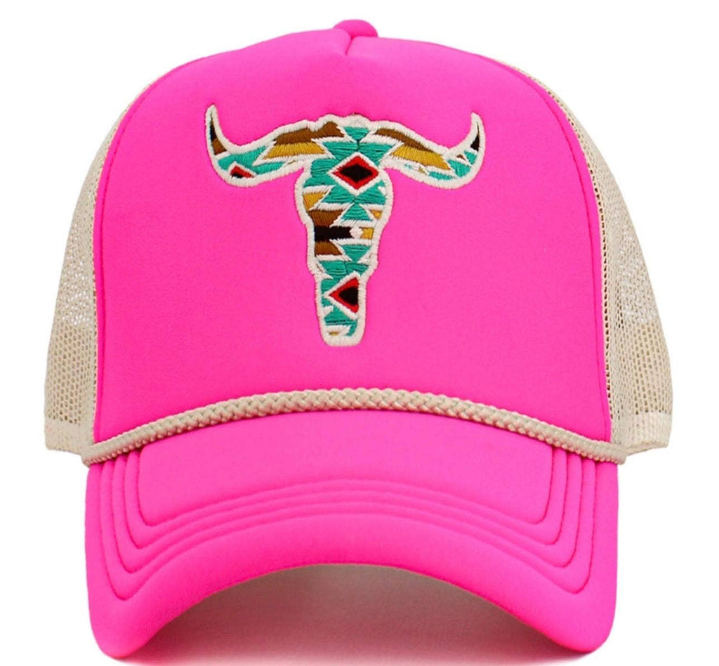 STEER AZTEC HAT Longhorn embroidered cowboy hat western