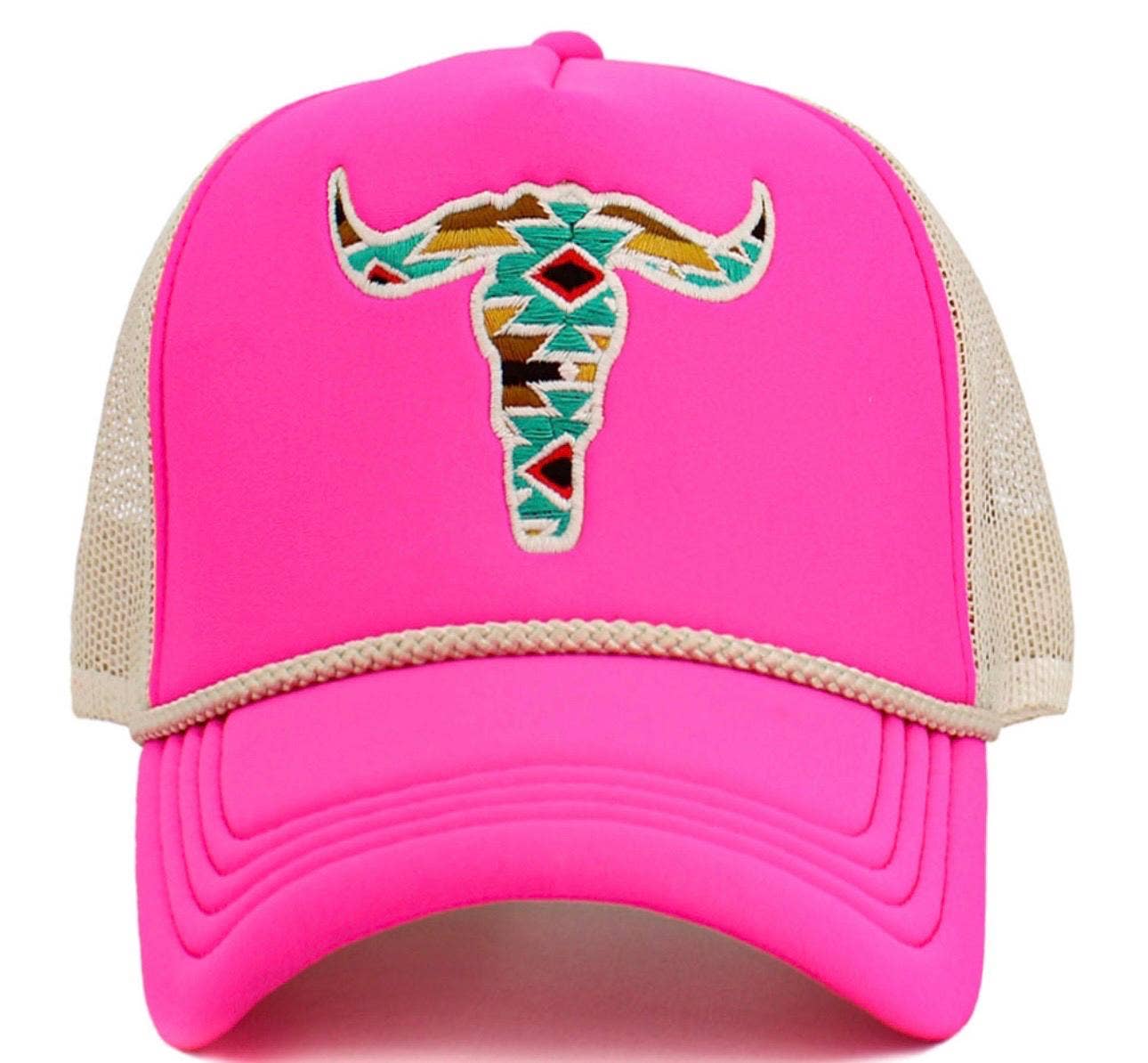 STEER AZTEC HAT Longhorn embroidered cowboy hat western