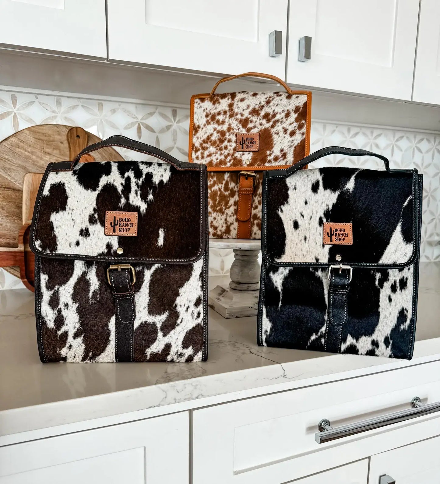 COWHIDE LUNCH BAG - Genuine Hair On cowhide | Leather 